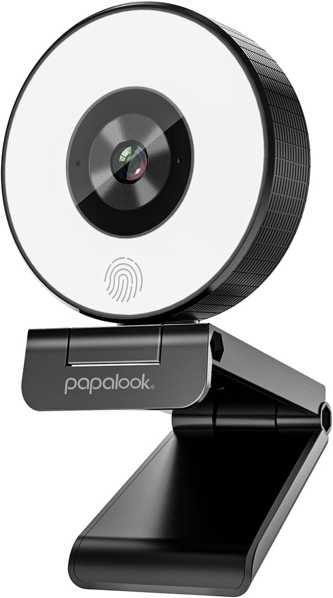 papalook 2K Webcam with Light and Privacy Cover, PA552 Full HD Streaming Web Camera with Dual Microphones, Plug and Play USB Computer Webcam for PC Laptop Desktop, Mac Zoom Skype Teams