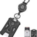 MNGARISTA Retractable Badge Holder,Heavy Duty Carabiner Clip Keychain Badge Reel,Tactical ID Card Key Holder with 31.5" Retractable, Black