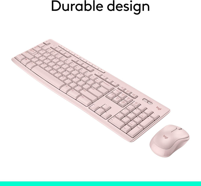 Logitech MK270 Full Size Wireless Keyboard and Mouse Combo - Rose