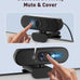 1080P Webcam with Mic, Privacy Cover, Mute Button for PC/Laptop