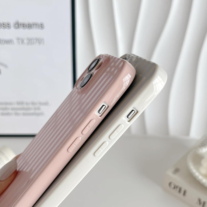 Skyseaco for iPhone 14 Case Cute Aesthetic Striped Phone Case for Women Girl Trendy Soft TPU Slim Shockproof Full Camera Protection Cover, Blue and White