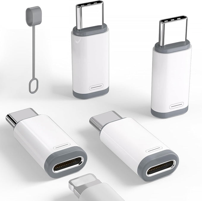 4 Pack Lightning to USB C Adapter for iPhone 17, Charging & Data Transfer