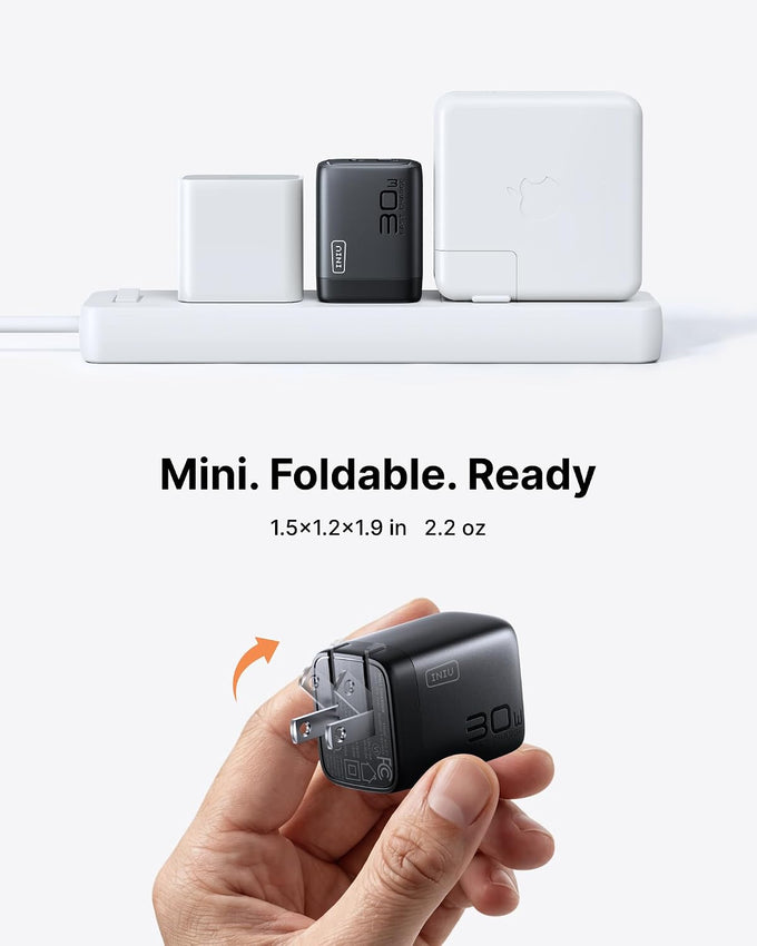 INIU USB C Charger, 30W Type C Fast Charging, 2-Port Adapter Charger Block