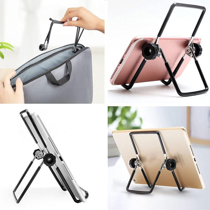 VOVIGGOL Adjustable Tablet Stand Holder, Non-Slip Foldable Holder Cradle Fit for 9-12.9" Tablets, iPad, Samsung and Kindle Fire, Display Stands Picture Frame Stand for Photos (Large Black)