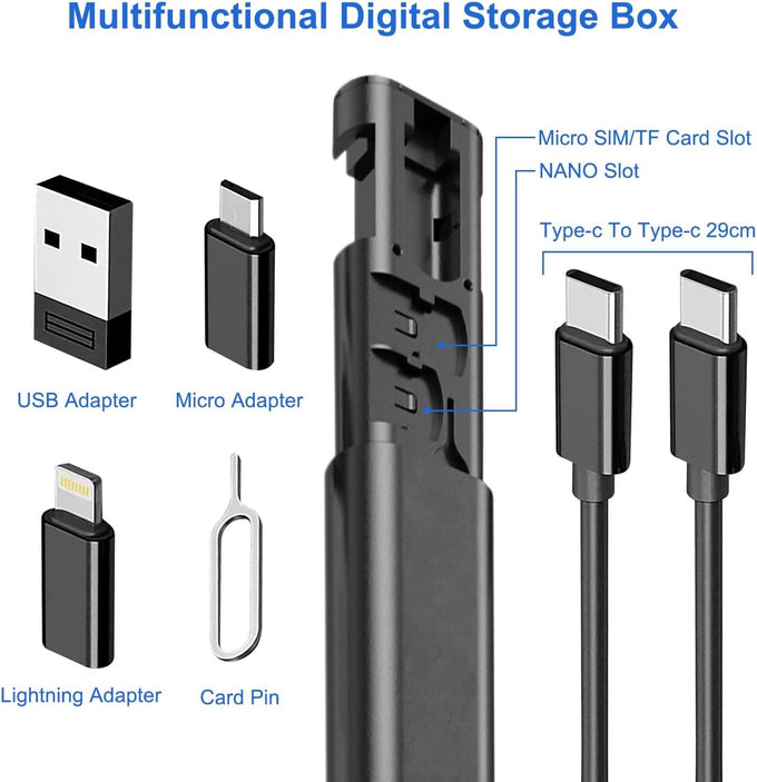Multi USB Charging Adapter Cable Kit, USB C to Ligh-ting Adapter Box