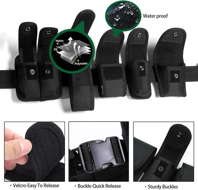 10-in-1 Tactical Modular Duty Belt w/Pouches for Law Enforcement