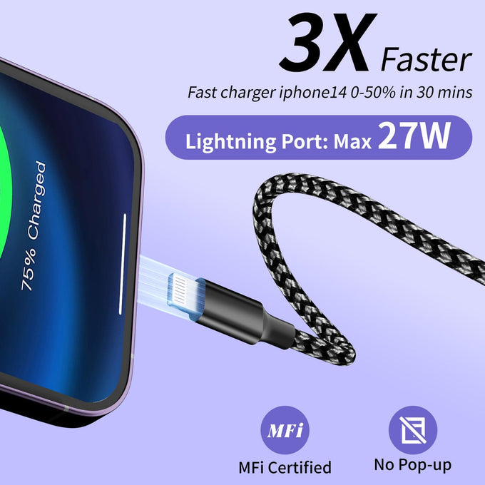 100W USB-C Multi Charging Cable with E-Mark Chip, USB C Cable Fast Charging