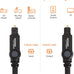 Amazon Basics Toslink Digital Optical Audio Fiber Optic Cable, Multi-Channel, for Sound Bar, Audio System, Home Theatre, Game Console, Blu-Ray Player, Gold-Plated Connectors, 6 Foot, Black
