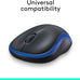 Logitech M185 Compact Ambidextrous Wireless Mouse with Rubber Grips - Blue