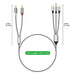 3 in 1 Lightning USB C 3.5mm to 2 RCA Audio Cable for Car Amplifier