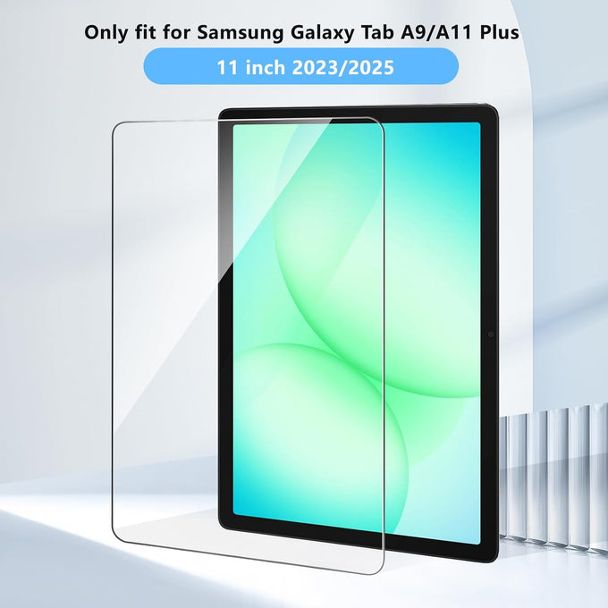 Qularlans 2 Pack Screen Protector for Samsung Galaxy Tab A9 Plus 11 Inch (2023, SM-X210/X216/X218) & Tab A11 Plus 11 Inch (2025, SM-X230/X235/X236B), 9H Hardness, HD Clear, Bubble-Free, Case Friendly, S Pen Compatible