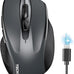 TECKNET Wireless Mouse, BT 5.0/2.4G, Rechargeable 6-DPI Silent, Grey