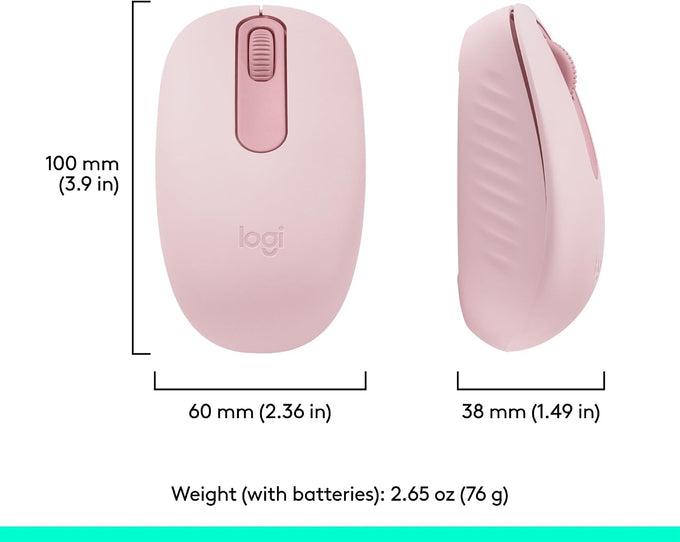 Logitech M196 Compact Ambidextrous Bluetooth Wireless Mouse - Rose