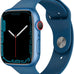 Apple Watch Series 7 (GPS, 45mm) Blue Aluminum Case with Abyss Blue Sport Band, Regular (Renewed)