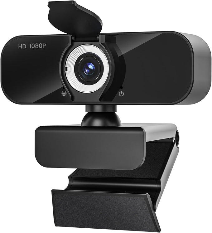 1080P Full Webcam with Microphone, Privacy & Safety Protection, USB HD Computer Web Camera, Plug and Play, for Laptop, Teams, Desktop, Conferencing and Video Calling, 2026 Version(Black)