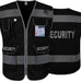 TCCFCCT Security Vest for Security Guard 9 Pockets Safety Vest, Black L