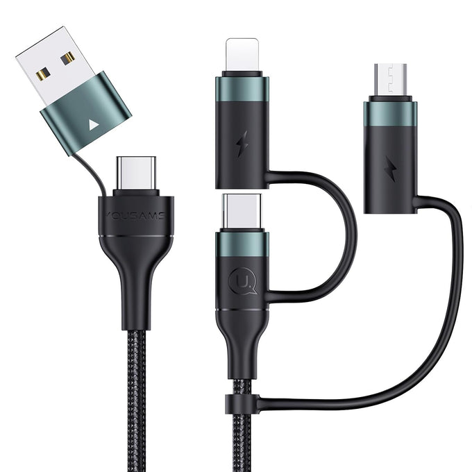 3-in-1 USB C Multi Fast Charging Cable 60W 4FT Nylon Multi Charger