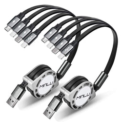 Multi USB Charger Cable 4A, Retractable Charging Cord for Multiple Devices