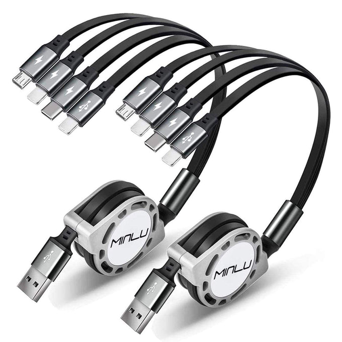 Multi USB Charger Cable 4A, Retractable Charging Cord for Multiple Devices