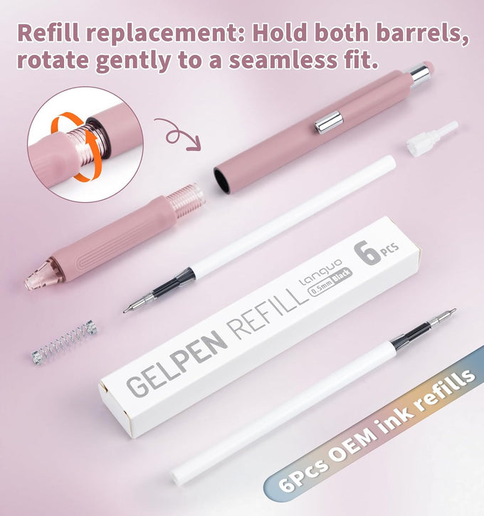 Gel Pens, 0.5mm Quick Dry Black Ink Pens Fine Point Smooth Writing Pens