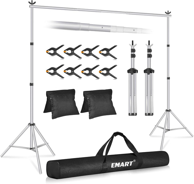 EMART Backdrop Stand 10x7FT Adjustable Back Drop Stand for Party Photoshoot