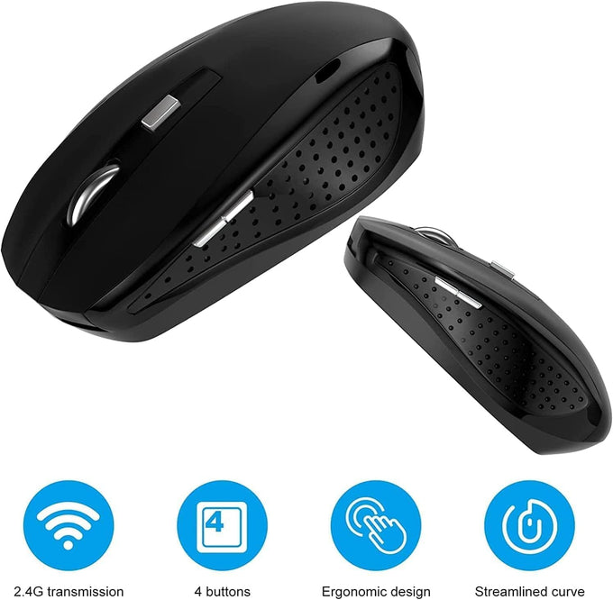 Guiheng Wireless Mouse, 2.4Ghz Wireless Mouse Computer Mouse 1200DPI,6 Buttons with Nano Receiver for Laptop,PC,Chromebook,Computer,Notebook,Office-10 Pack