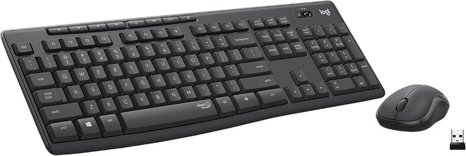 Logitech MK295 Full Size Silent Wireless Keyboard Mouse Combo - Graphite
