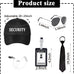 5pcs Agent Costume Set Secret Security Service Outfit Accessory Kit Includes Adjustable Hat Pretied Zipper Tie Black Sunglasses Earpiece and ID Card for Teens Adults Cosplay Game Halloween Party Gear