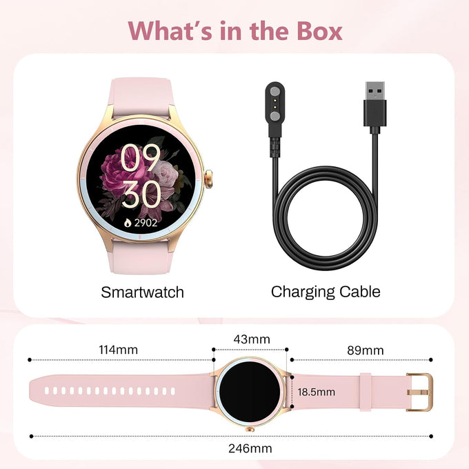 Smart Watch for Women with Calls, iPhone/Android Fitness Tracker