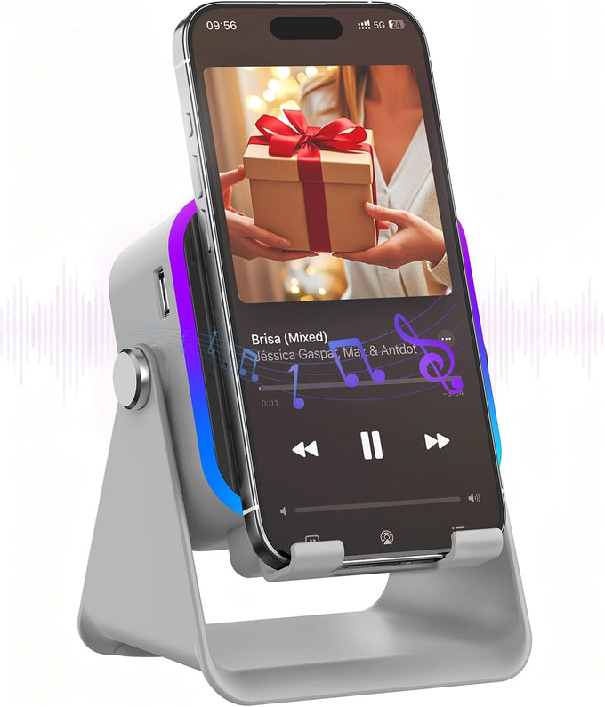 Gifts for Men Tech Gadgets Wireless Induction Speaker with Phone Stand