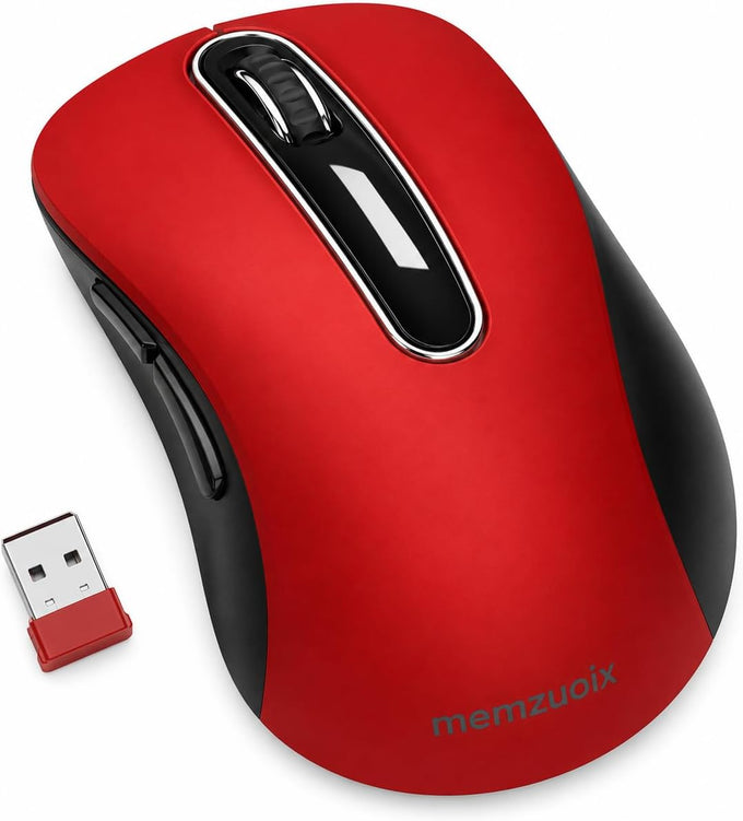 memzuoix 2.4G Portable Wireless Mouse, 1400 DPI Mobile Optical Cordless Mice with USB Receiver for Computer, Laptop, PC, Desktop, MacBook, 5 Buttons, Blue