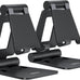 Nulaxy 2 Pack Aluminum Dual Folding Cell Phone Stand for Desk, Black&Silver