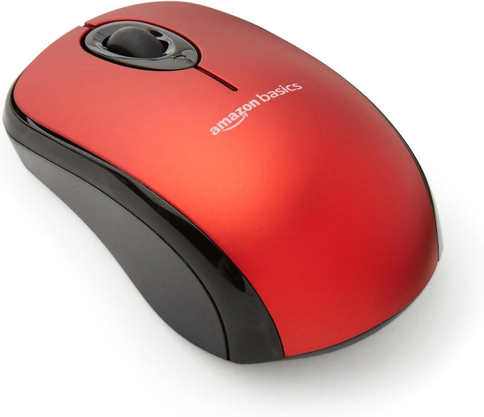 Amazon Basics 2.4 GHz Wireless Optical Computer Mouse with USB Nano Receiver, Portable, No Wires, Smooth Tracking, Multi-Device Compatibility, Black