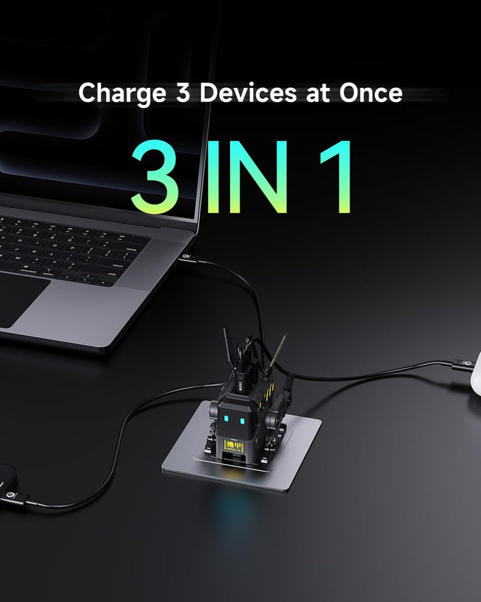 GravaStar 65W GaN Robot USB-C Charger with 3 Ports
