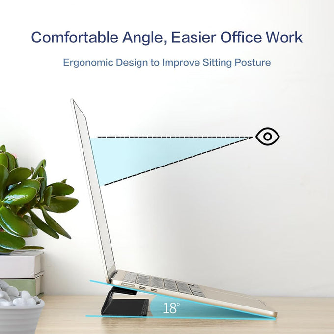 Portable Laptop Wedge Airflow Cooling Stand, Aluminium Laptops Feet Legs Improved Ergonomics, Stability, and Versatility - Compatible with MacBook and All Laptop, with Ruler