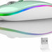 Uiosmuph LED Wireless Mouse, G12 Slim Rechargeable Silent Mouse Matte Black