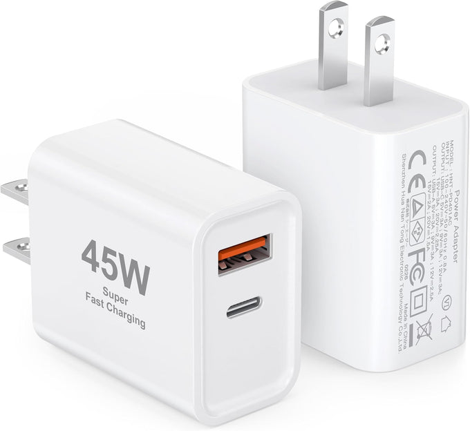 [2 Pack] 20W USB C Charger Block Fast Charging Dual Ports Adapter