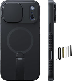 VOFATA for iPhone 18 Pro Max Case/iPhone 17 Pro Max Case with Camera Cover Protection, Fit for Magsafe, Dual Stands, Mil-Grade Drop Tested, Camera Control Button, Magnetic Silky Phone Case, Black