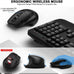 Wireless Keyboard and Mouse Combo, 2.4G Ergonomic Wave Keys(Black)