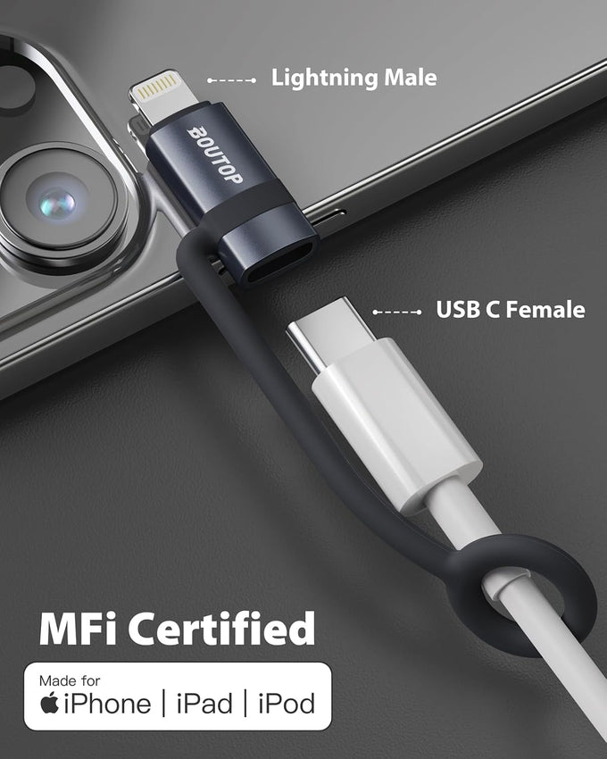 BOUTOP [MFi Certified] 36W USB C to Lightning Adapter