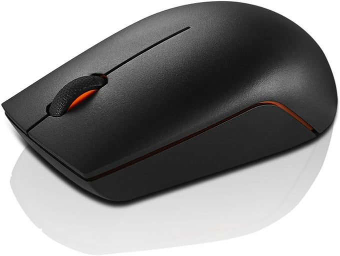 Lenovo 300 Wireless Mouse, Black, Computer Mouse for PC and Laptop with Windows, Ambidextrous Design, 2.4 GHz Nano USB Receiver, 12 Month Battery Life