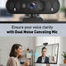 1080P Webcam with Mic, Privacy Cover, Mute Button for PC/Laptop