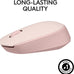 Logitech M170 Compact Ambidextrous 2.4 GHz Wireless Mouse - Rose