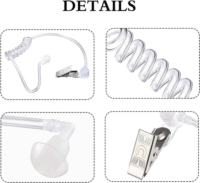 4 Pcs Agent Costume Accessories Spy Secret Agent Security Guard Costume Accessory Earpiece Glasses Halloween Cosplay Party