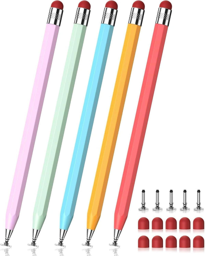 Stylus (15 PCS), Stylus for Touchscreen, Universal Fiber Tip, Pen Clip