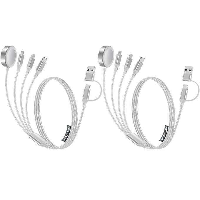 4-in-2 Multi Charging Cable for Apple Watch Charger/iPhone/Samsung Charger
