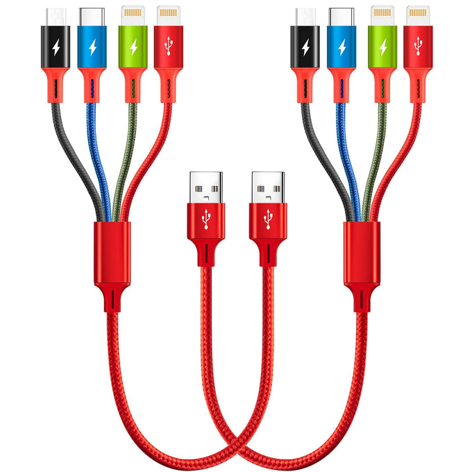 Minlu 6 in 1 Multi Charging Cable, USB A/USB C Charger Cable, 2 Pack 6Ft