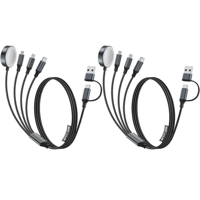 4-in-2 Multi Charging Cable for Apple Watch Charger/iPhone/Samsung Charger