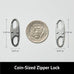 zelin Anti Theft Zipper Clips, Travel Essentials, Carabiner, 2Grey 2Silver