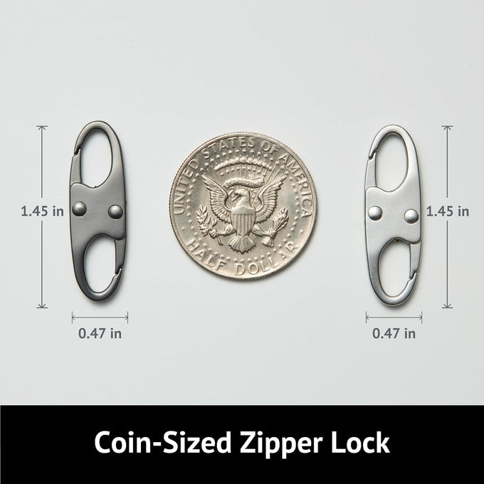 zelin Anti Theft Zipper Clips, Travel Essentials, Carabiner, 2Grey 2Silver
